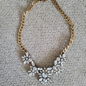 Crystal & gold statement necklace